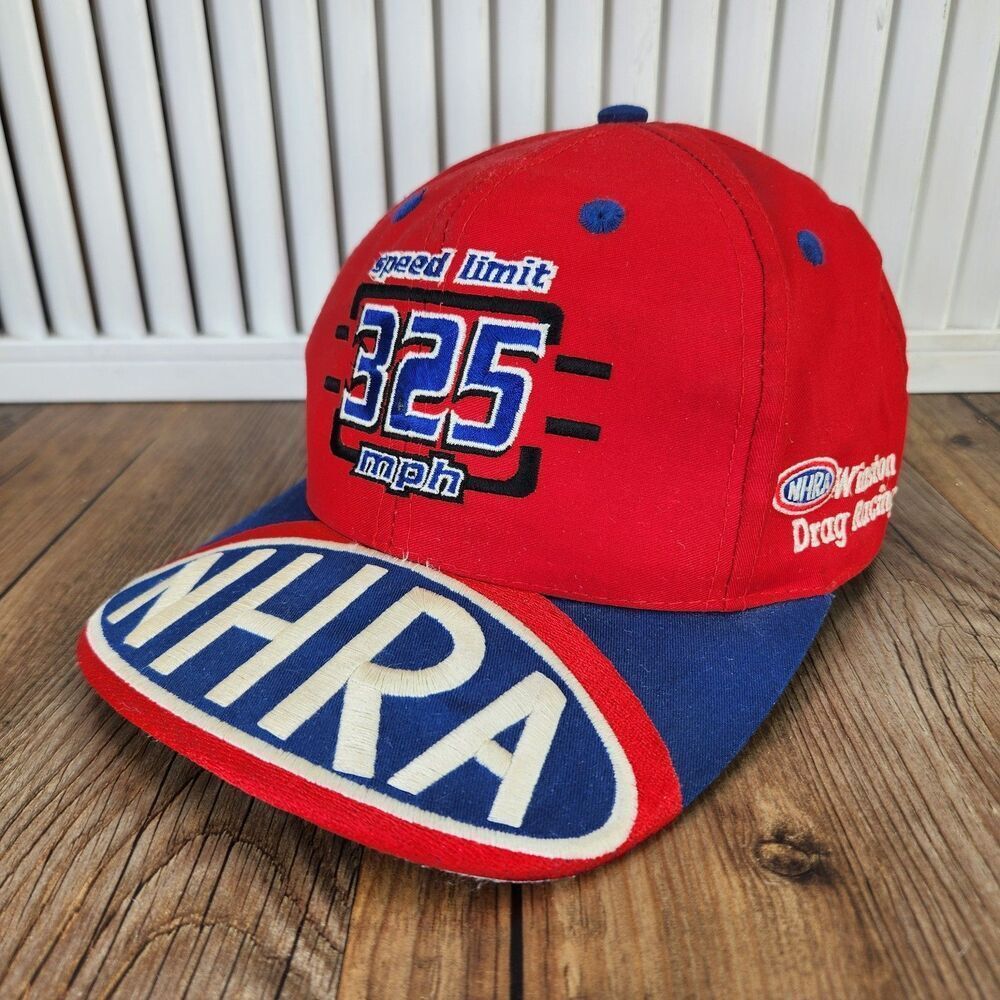 VTG Logo 7 NHRA Winston Drag Racing Snapback Hat Cap Red 325 MPH Speed Limit USA